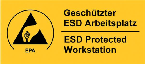 ESD-Arbeitsplatzschild