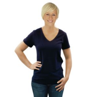 T-Shirt mit V-Kragen für Damen - Halbarm