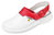 Lady's Clog with heel strap white/red