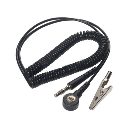 coil cord black 3 mm snap/bananaplug